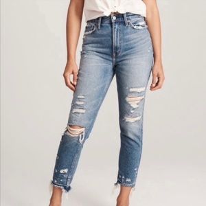 Abercrombie & Fitch Distressed High Rise Jeans